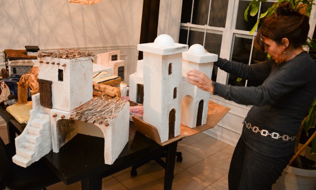 Telling his story: Silvia Viso builds large, authentic nativity