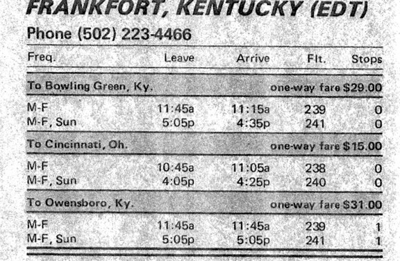Air Kentucky — Frankfort’s Commuter Airline