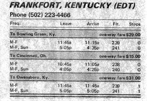 Air Kentucky — Frankfort’s Commuter Airline