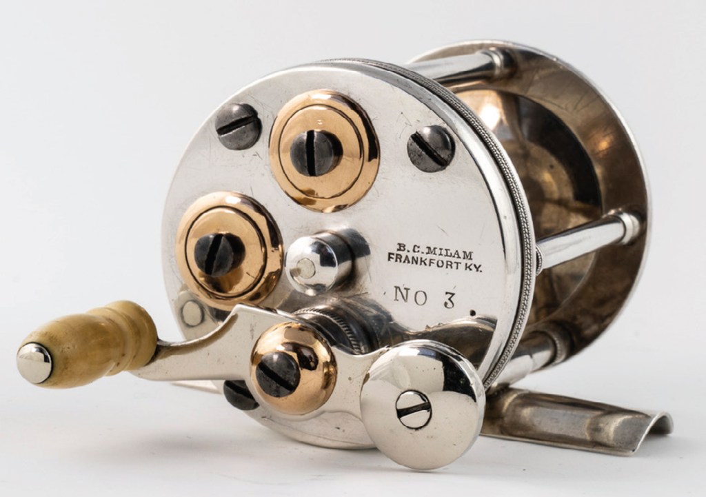 B.C. Milam No. #4 The Frankfort Kentucky Reel German Silver Circa-1884 —  VINTAGE FISHING REELS