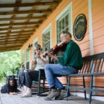 John Harrod making music the traditional way