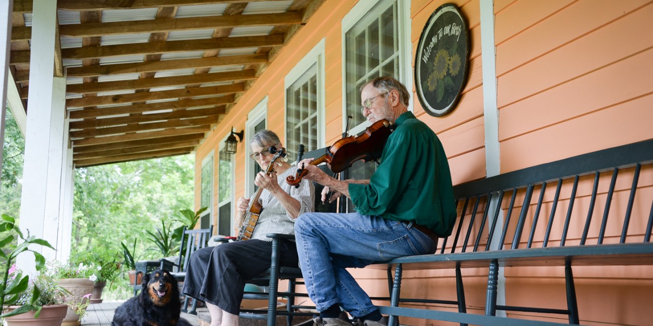 John Harrod making music the traditional way