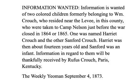 Information wanted